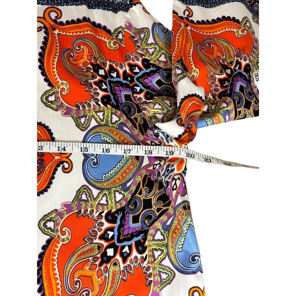 Open Front Blazer Med Multicolor Paisley Print 3/4 Sleeve Lined By 6 by six - Picture 4 of 5